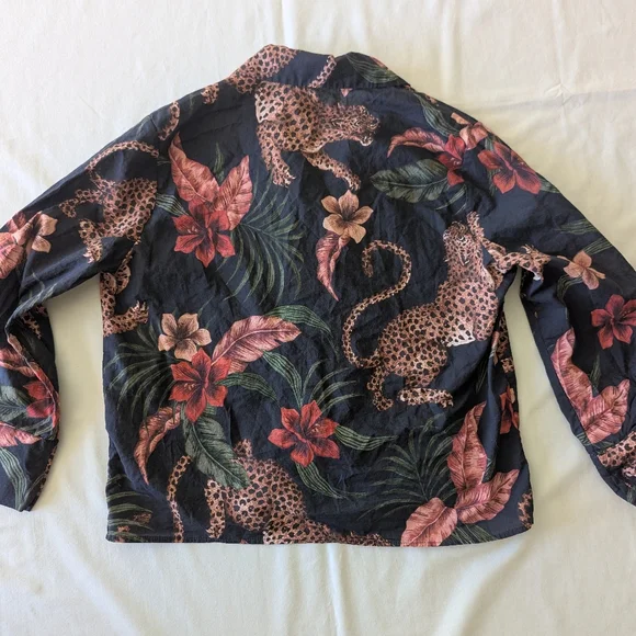 Desmond & Dempsey Soleia Leopard Multi Shirt In Navy - Picture 13 of 14